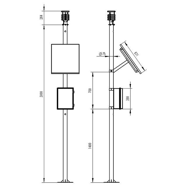 戶外小型氣象站產(chǎn)品尺寸圖